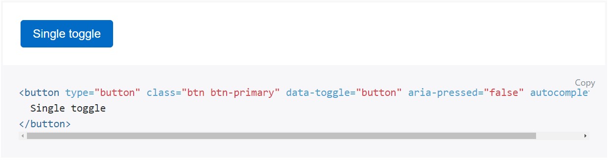 Toggle states  offered by Bootstrap buttons