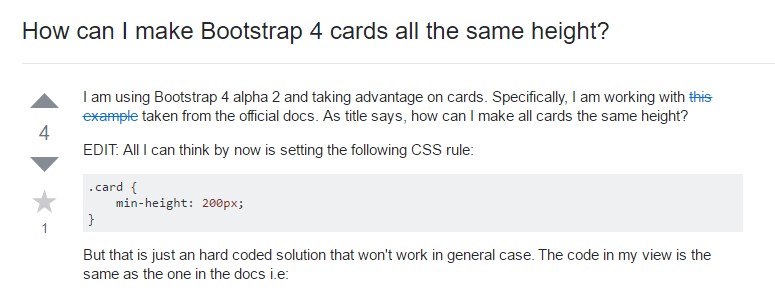Insights on  just how can we  establish Bootstrap 4 cards just the same tallness?