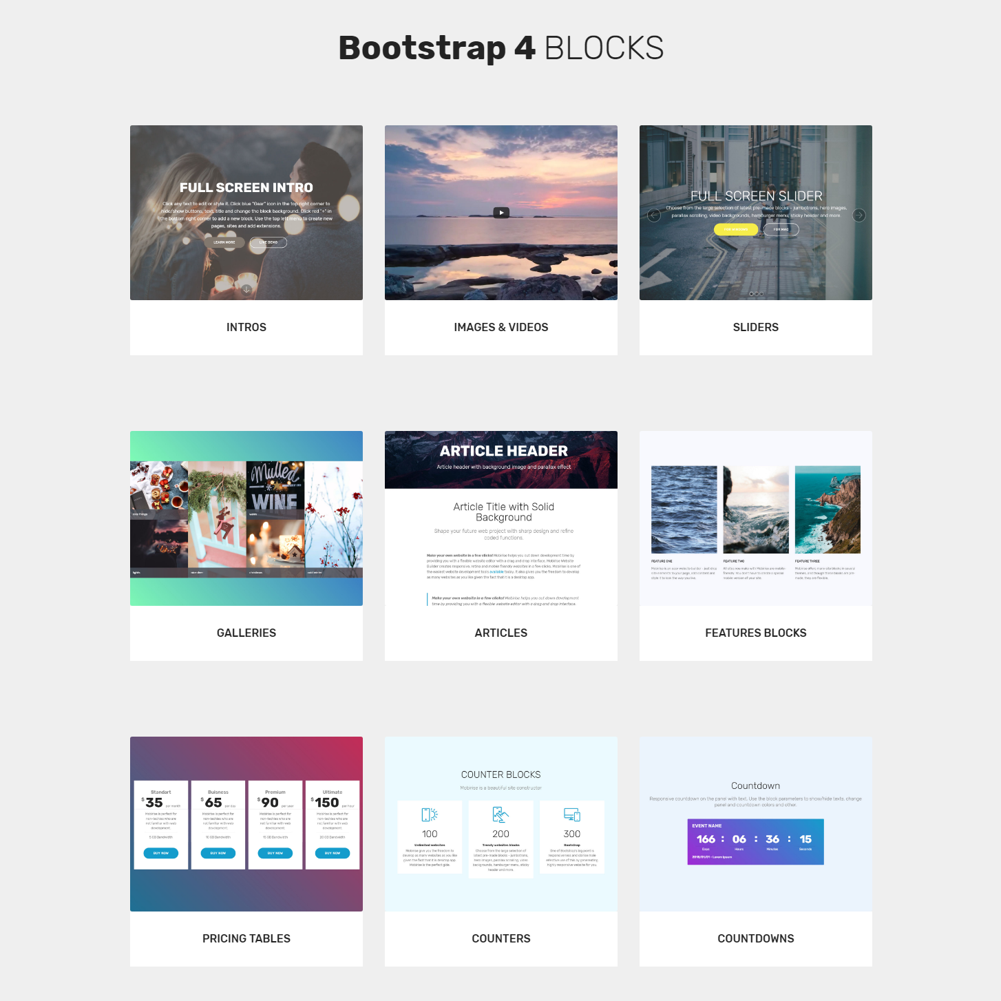 Free Download Bootstrap Blocks Templates